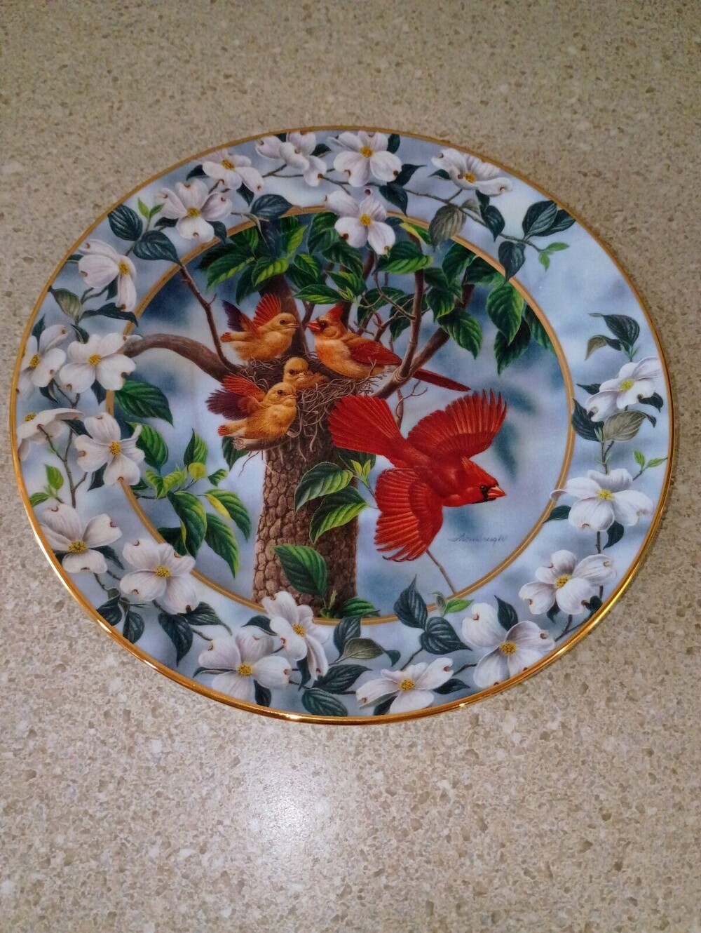 Bradford Exchange Signs of Spring "How Fast They Grow" Birds Porcelain Plate LE